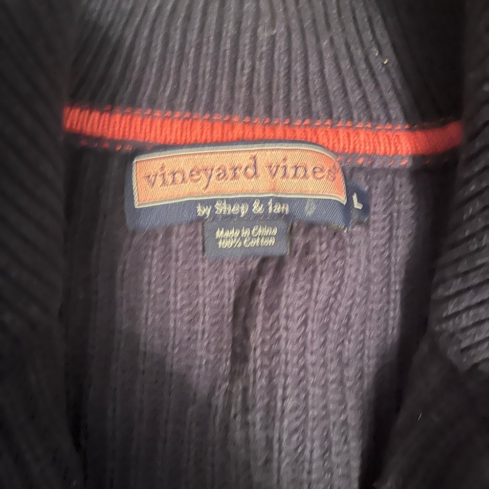 Vineyard Vines Dark Blue Knit with Red Trim